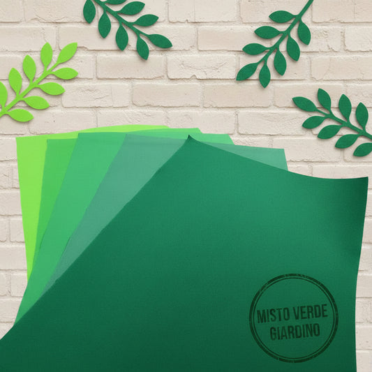 misto verde giardino gomma crepla setata fommy 0.7 mm carta eva sottile per foglie di fiori tonalità 5 come nel kit