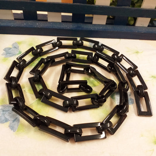 magline rettangolari catena plastica colore nero uso fai da te manici borse uncinetto fatte a mano bijoux collane bigiotteria