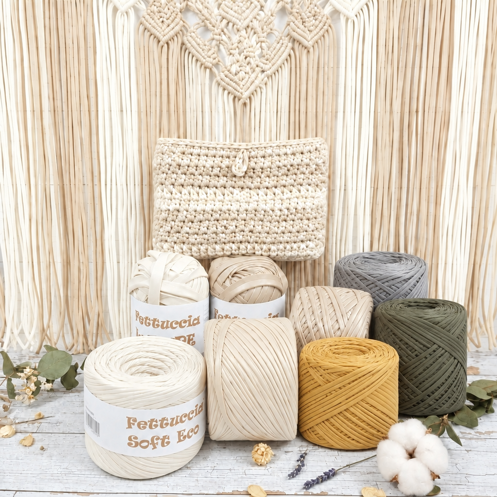 colori ecopelle soft eco MAS fettuccia per borse uncinetto e tende macramè