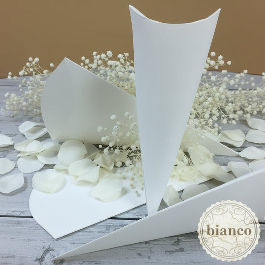 coni bianchi richiudibili cartoncino portariso matrimonio e fai da te portaconfetti sposi comunione battesimo economici confettata matrimonio