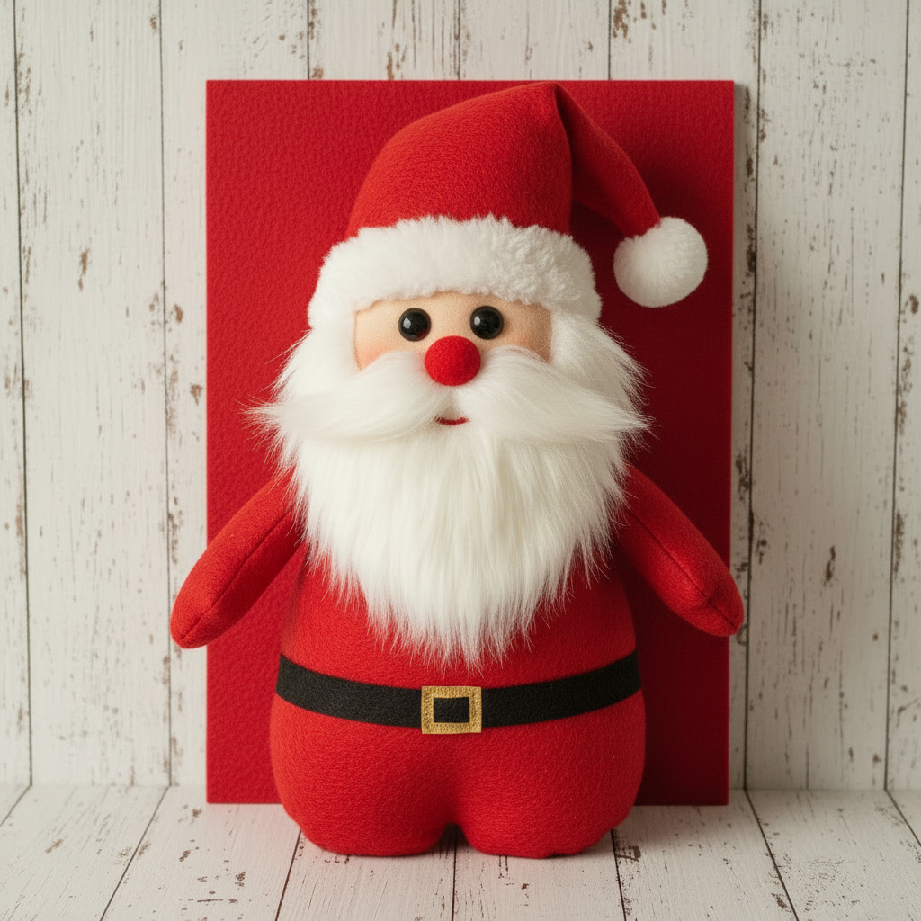 babbo natale di feltro stafil 2 mm pupazzo fai da te bambola di pannolenci peluche bianco