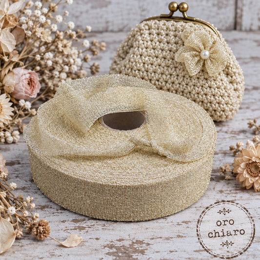 fettuccia oro lycra pizza lurex glitter brillantinata per borse uncinetto pochette clutch bags cerimonia matrimonio confezioni regalo borsellino cappello sandali estivi