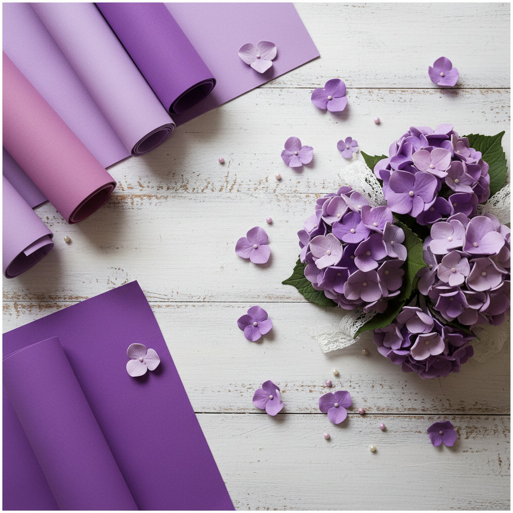 misto viola gomma crepla seta 0.7 mm colori pastello chiaro scuro assortiti fommy carta eva foam mousse uso lavoretti creativi pasquali fiori creare ortensia