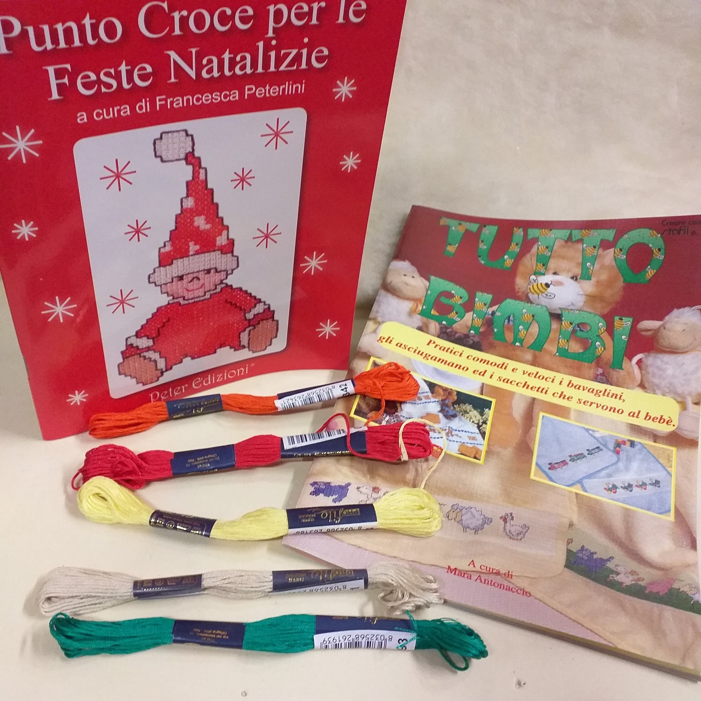 shop corso completo ricamo, tutto bimbi, punto croce per le feste natalizie, kit manuale fili cotone ricamare bavaglini asciugamano sacchetti bebè oggetti arredamento abbigliamento