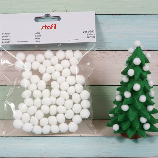 Pompon palline ciniglia decorazioni hobby creativi Natale bricolage