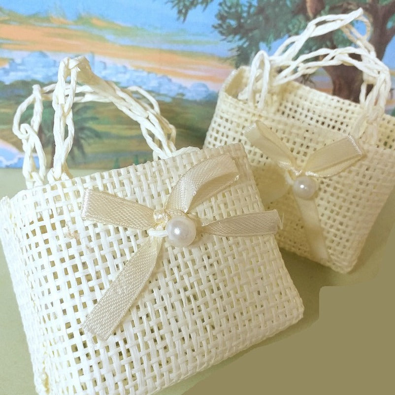 borsa sportina mini cestini piccoli con maniglie per bomboniere portaconfetti di juta corda rafia e hobby fai da te