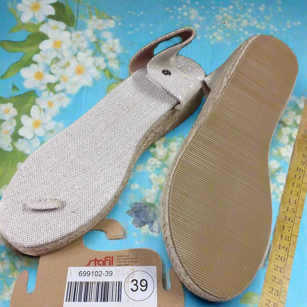 pianelle estive 699102-39 numero 39 suole my sandals stafil basi per sandali uncinetto tacco corda tessuto tela infradito espadrilles fai da te scarpe a mano