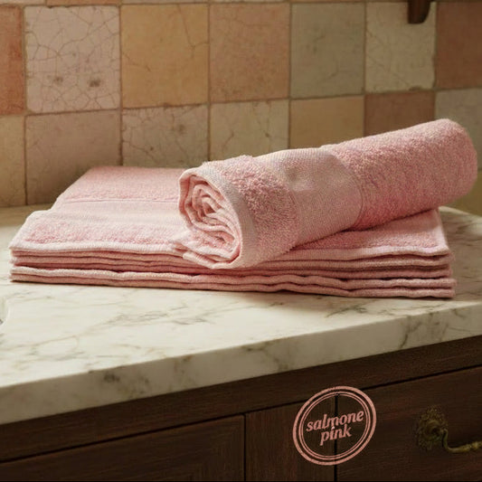 salmone pink lavette cucina salviette ospite bagno asciugamani spugna cotone inserto bordura bordo tela aida da ricamare con iniziali cifre disegni a punto croce