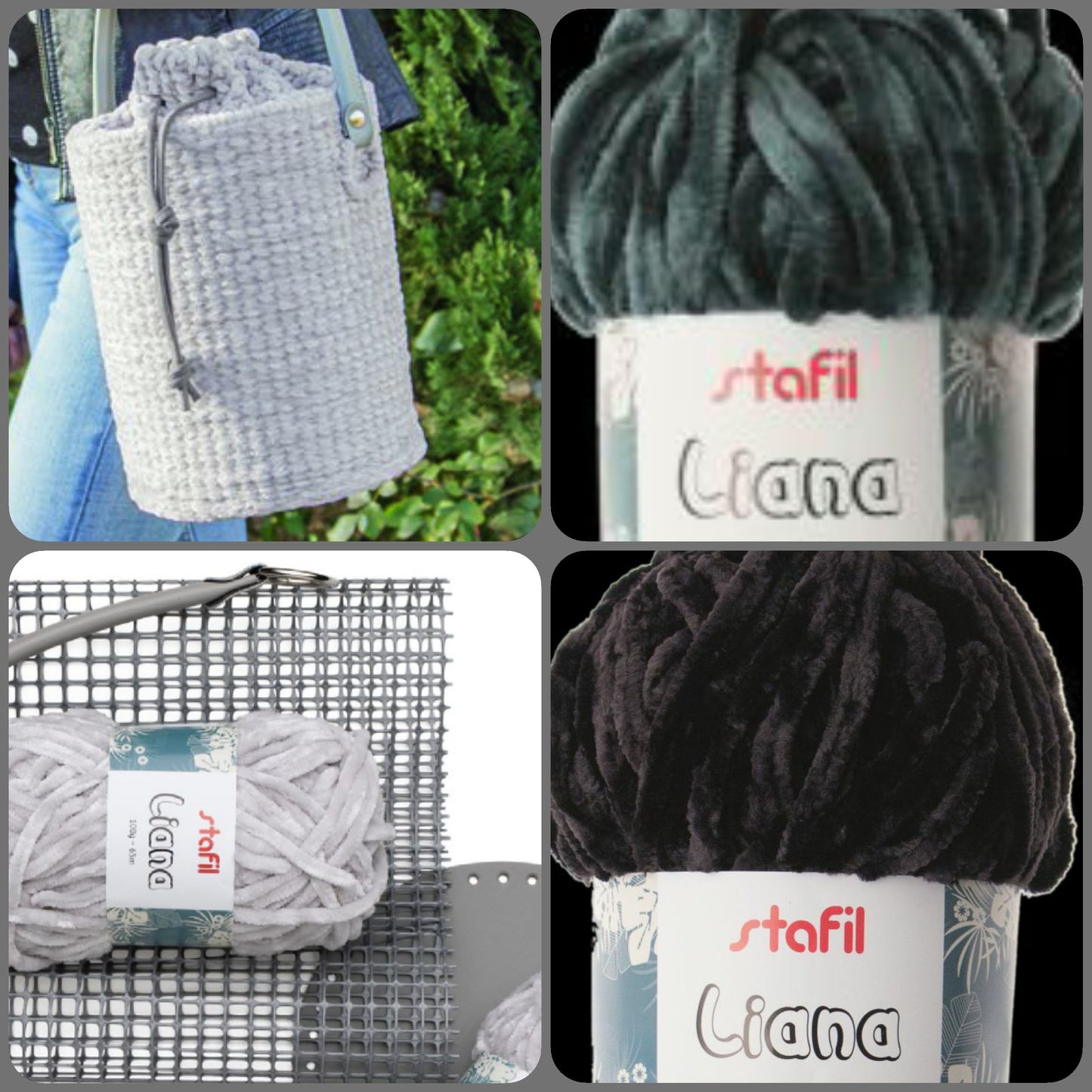 quale colore kit Tania bag Stafil Diy spiegazioni materiale realizzare borsa fettuccia ciniglia e accessori ecopelle fondo tondo manico occhiello completa di rete canvas cordino cerato istruzioni tutorial passo passo