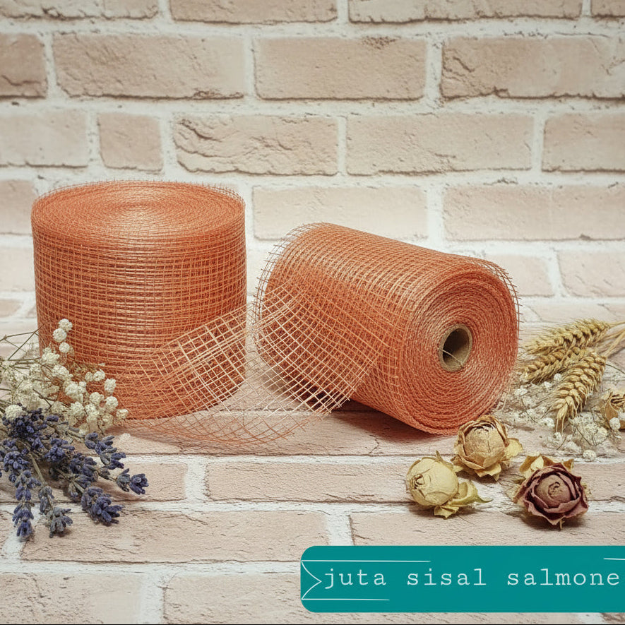nastro juta di sisal salmone per bomboniere e fiocchi coccarde alberi natale colorati fai da te confezioni pasquali con coniglietti pulcini fiori