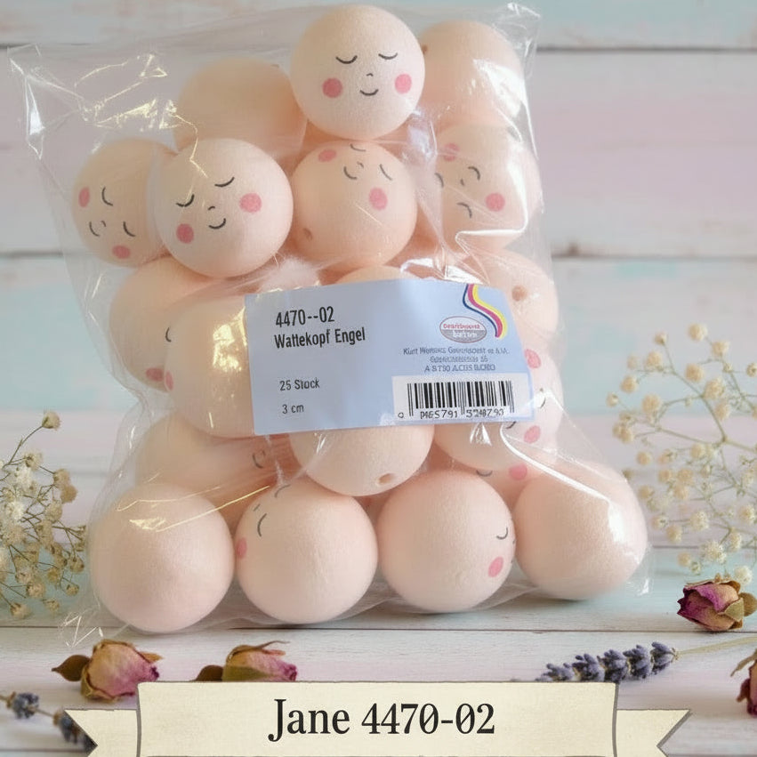 stock offerta Jane 4470-02 Stafil Marianne Hobby testine faccette 30 mm 3 cm per creare bambole stoffa angeli pezza tessuto feltro pannolenci natalizi o angioletti bomboniere