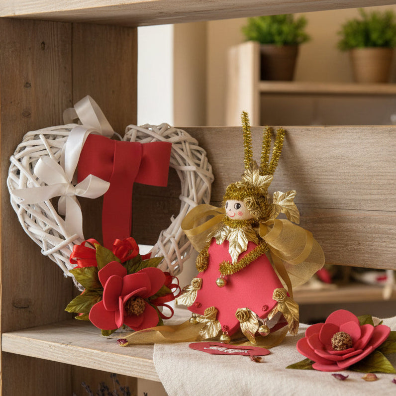idee creare fommy gomma crepla 2 mm bambole Natale angioletti fiori e rose carta foam eva mousse fiocco nascita ghirlanda fuoriporta