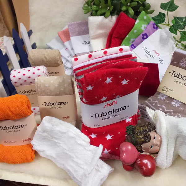 Tubolari maglia tessuti bambole creazione uova Pasqua palline Natale