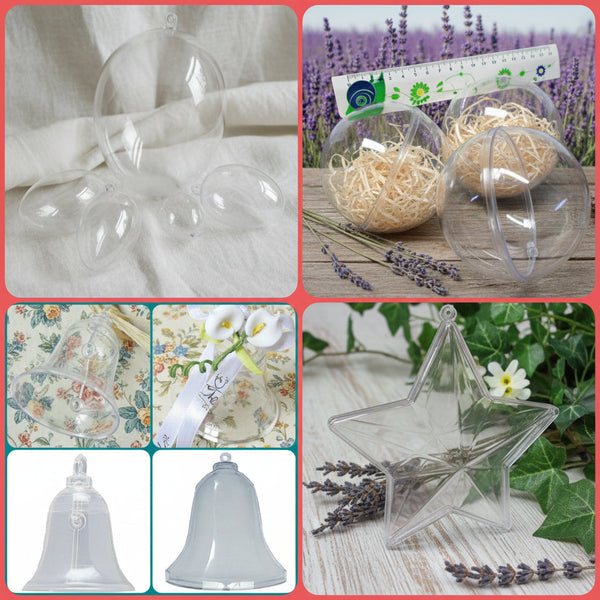 Forme plastica plexiglass trasparenti apribili hobby decorare Natale