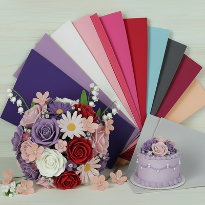 Fommy seta 0.7 mm gomma eva crepla sottile fiori bianco rosa pastelli