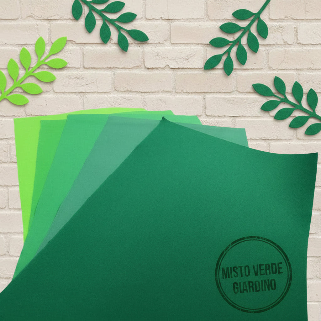 misto verde giardino gomma crepla setata fommy 0.7 mm carta eva sottile per foglie di fiori tonalità 5 come nel kit