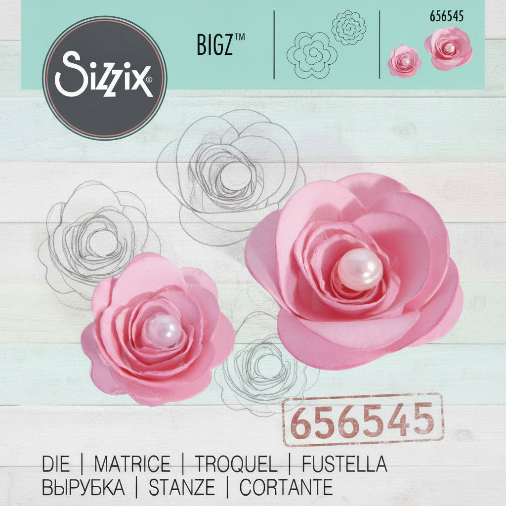 fustella 656545 bigz sizzix per rose di feltro fommy pannolenci materiali da fustellare sino a 3 mm di spessore