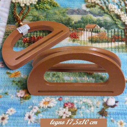 coppia manici a forma di D in legno marrone