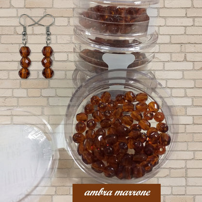 ambra marrone mezzi cristalli sfaccettati perline collane e bigiotteria offerta perle 4 mm uso intreccio tessitura animaletti orecchini collane anelli bracciali