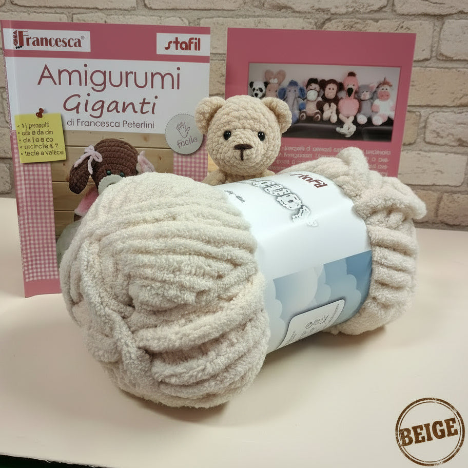 colore beige filato cloudy stafil poliestere per amigurumi giganti abbigliamento neonati coperte pochette borse uncinetto e ferri da maglia