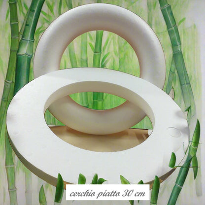 semicerchi base piatta 30 cm anelli polistirolo ghirlande forme basi da decorare corona fuoriporta natale pasquale