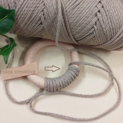 anello legno cerchietto da rivestire con corda cotone macramè uso porta-vaso portapiante creare gioielli bijoux bigiotteria perline