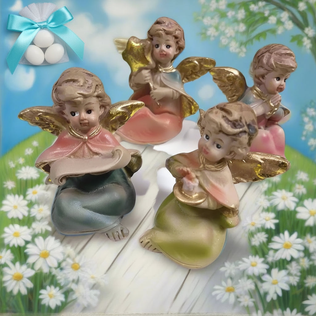 modello vintage in lettura preghiera candela con stella forma angioletto statuine angeli bomboniere battesimo comunione Cresima idea regalo Natale sorpresa ricordini souvenir oggettini sorprese uova pasquali