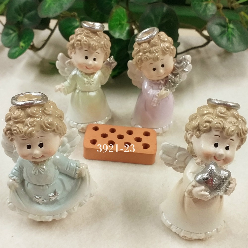 colori pastello lilla rosa verde azzurro celeste maschietto femminuccia forma angioletto statuine angeli bomboniere battesimo comunione Cresima idea regalo Natale confezione Santa Lucia