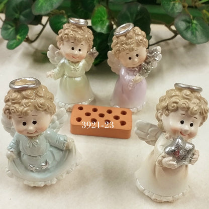 colori pastello lilla rosa verde azzurro celeste maschietto femminuccia forma angioletto statuine angeli bomboniere battesimo comunione Cresima idea regalo Natale confezione Santa Lucia