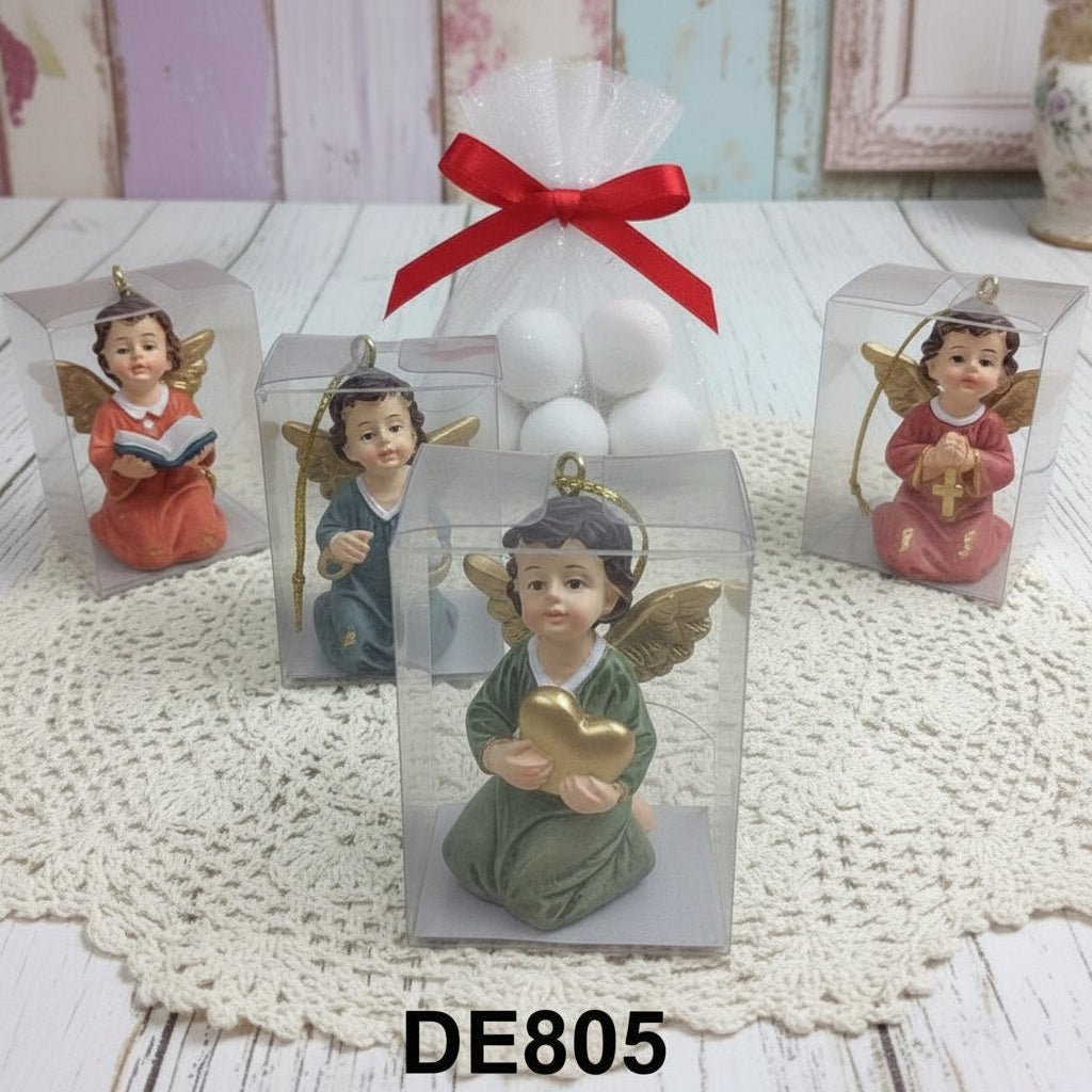 misto colori vivaci in lettura con cuore preghiera candela forma angioletto statuine angeli bomboniere battesimo comunione Cresima idea regalo Natale sorpresa ricordini souvenir oggettini