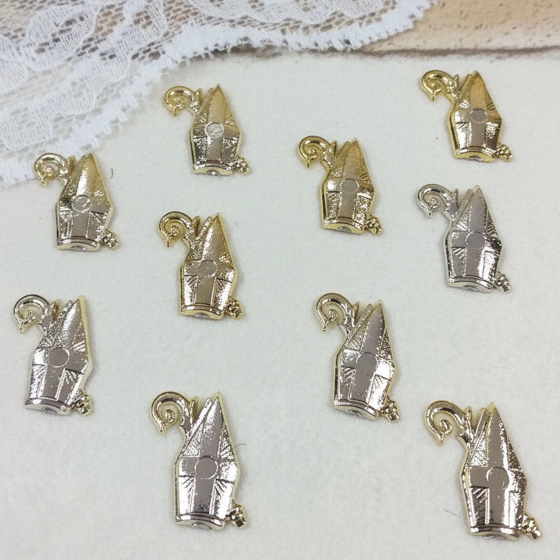 Pastorale Mitria Cresima Applicazioni bomboniere fai da te simboli in plastica targhette placchette per confezioni sacchettini confetti segnaposto packaging pacchi regalo