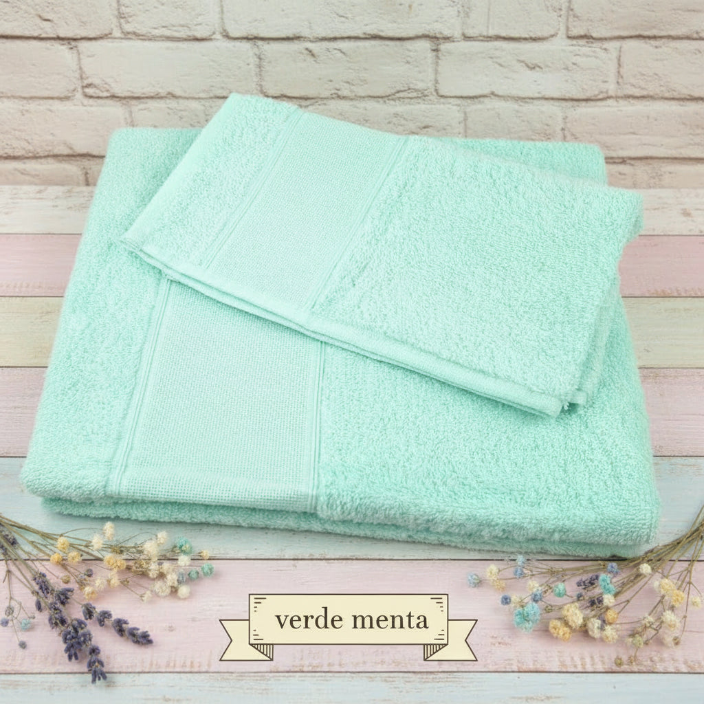 colore verde lavette cucina salviette ospite bagno asciugamani spugna cotone inserto bordura bordo tela aida da ricamare con iniziali cifre disegni