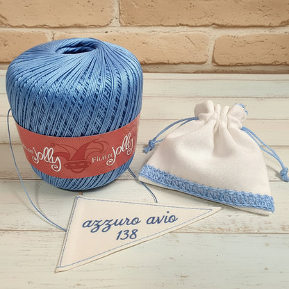 azzurro avio gomitolo 100 g offerta stock  filo numero 8 di scozia filato cotone per uncinetto 1.00-1.75 uso crochet lavori con uncino ferri da calza a maglia presine coperte borse scialle