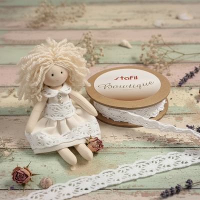 Nastro pizzo bianco - nastrino shabby bomboniere, fai da te bambole