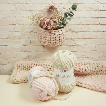 filato cloudy stafil tipo teddy morbido spugnoso gigante per amigurumi o coperte a mano o uncinetto anche cestini da parete