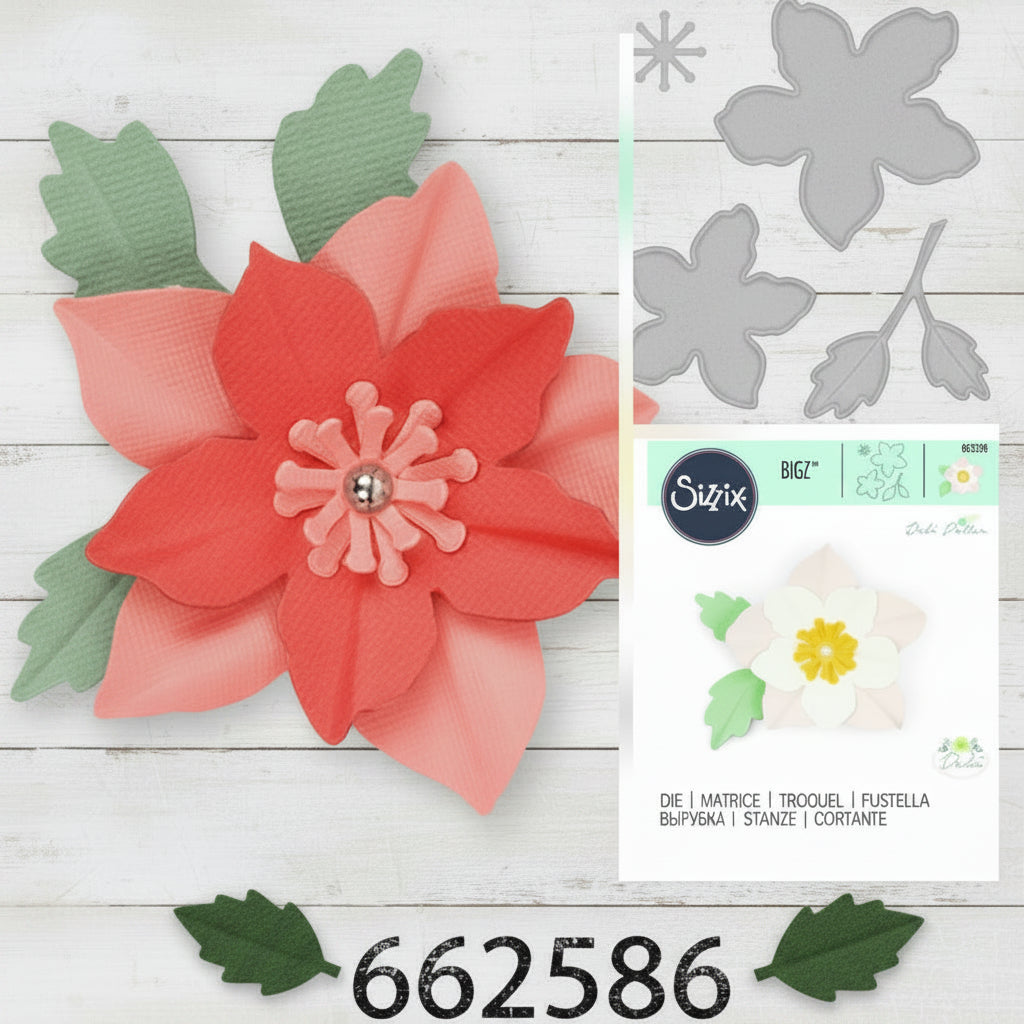 fustella 662586 per rosa d'inverno elleboro fustellare BIGZ Sizzix feltro pannolenci fommy gomma crepla con BIG Shot