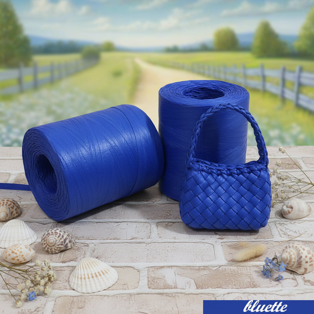bluette  rotolo rocca rafia naturale vegetale di cellulosa R600 merceria accessori servizio uso uncinetto crochet bag borse estive cappelli spiaggia mare abbigliamento moda