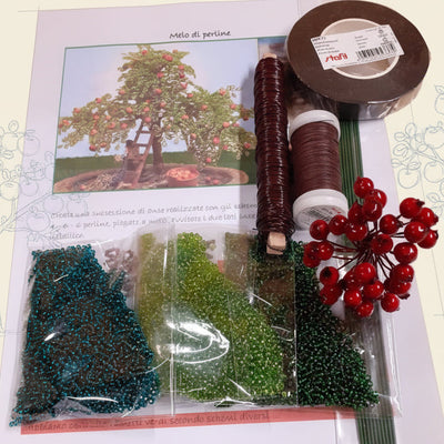Albero melo perline kit istruzioni e perle per pianta bonsai da frutta