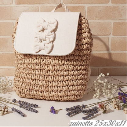 25 x 30 x 11 cm mare spiaggia piscina zainetto tela borsa paglia estiva fai da te decorazioni personalizzare decorare