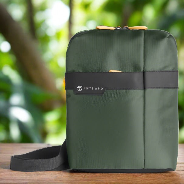 colore verde  borsa tracolla job intempo borsello donna uomo accessori moda pratici in tessuto tecnico antigraffio