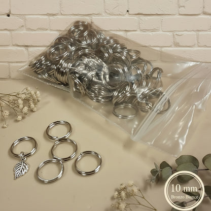 10 mm bronzo bianco brisè anellini doppi cerchietti a spirale doppio giro minuteria bigiotteria fai da te gioielli di perline con ciondoli charms
