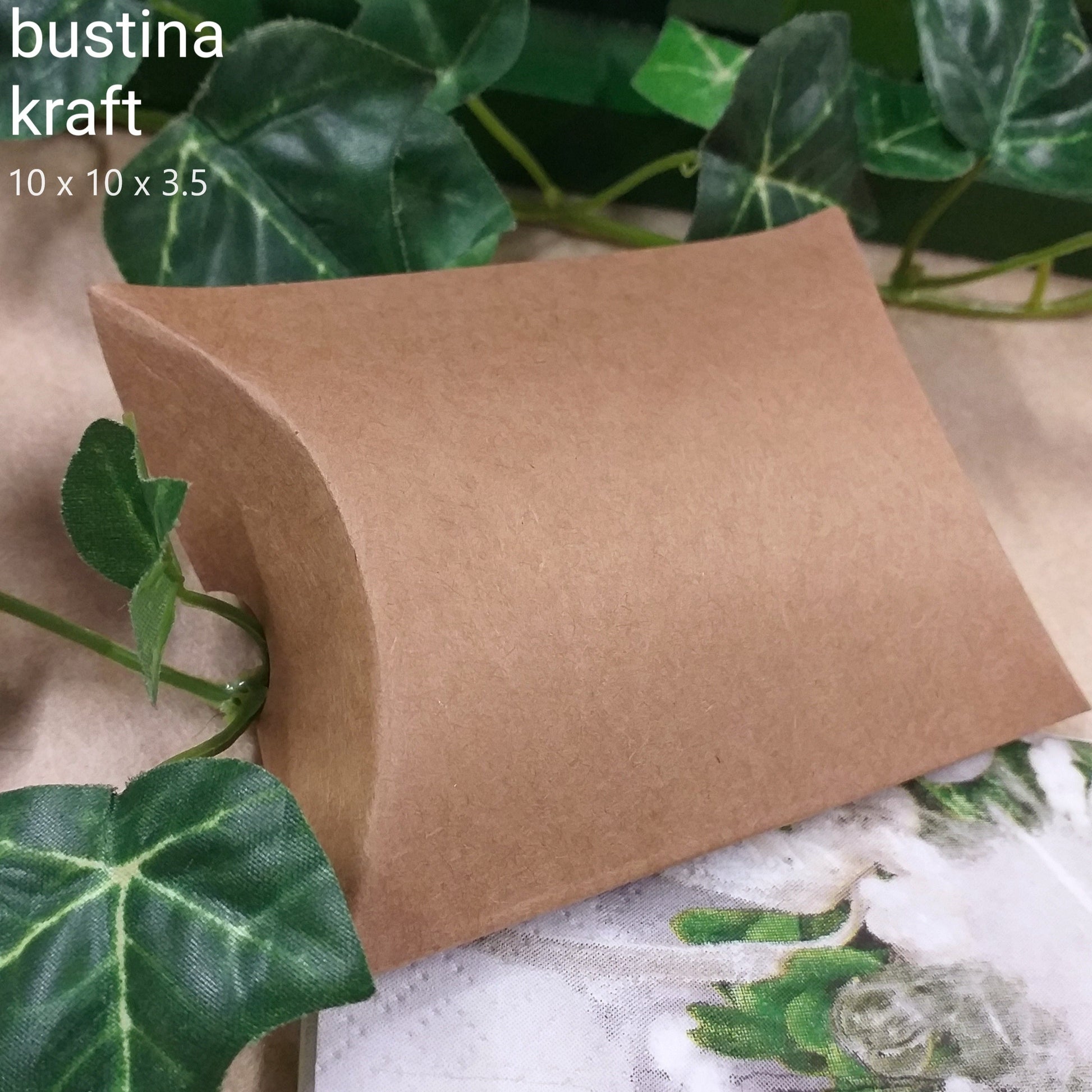 quadrata bassa Scotton mpn 38556 scatola bomboniera cartone kraft avana cartoncino beige grezzo rustico forma busta 10 x 10 x 3.5 uso packaging confezionamento idee regalo bijoux abbigliamento