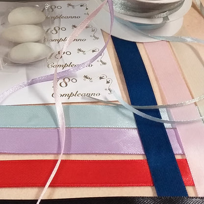 nero rosso lila celeste blu tiffani-chiaro rosa argento nastri del kit fai da te confezionamento packaging shop bomboniere 18 anni diciottesimo ragazzo ragazza bigliettino 18° compleanno bianco scritta dorata