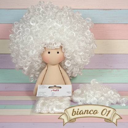 boccoli bianchi fai da te pigotte moderne con capelli sintetici per bambole di stoffa pezza con acconciature parrucca