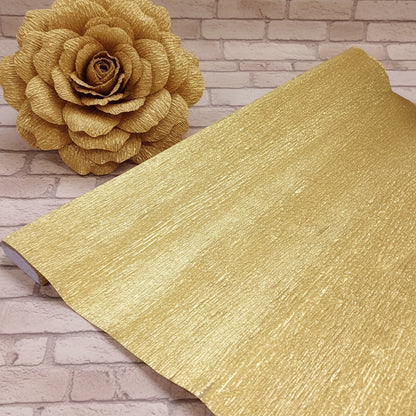 metallizzato oro dorato negozio colori carta crespa 60 g per fiori foglie lavori decorazioni stella di Natale allestimento Presepe vetrinistica packaging confezioni regalo e bomboniere fai da te creativo