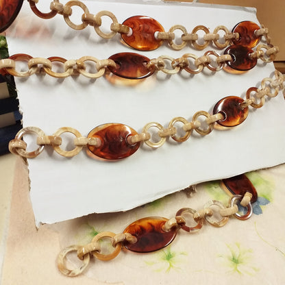 stock magline anellini ovali rotondi colore corno tartaruga catena di plastica acrilica per borse fatte a mano uncinetto accessori manici