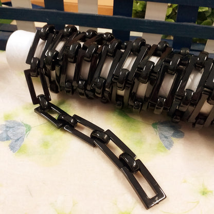 vendita stock magline rettangolari catena plastica colore nero uso fai da te manici borse uncinetto fatte a mano bijoux collane bigiotteria