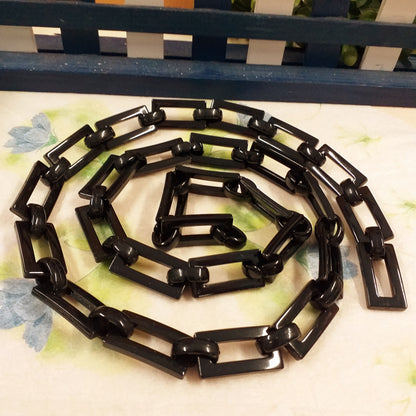 magline rettangolari catena plastica colore nero uso fai da te manici borse uncinetto fatte a mano bijoux collane bigiotteria