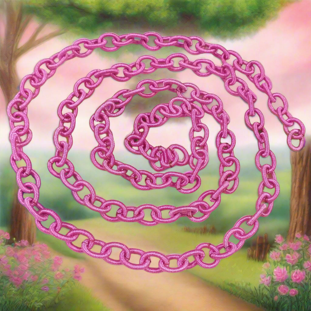 vendita da 90 cm catena shop bigiotteria borse artigianali fai da te catenella colorata rivestita di nylon fucsia pink magline non apribili