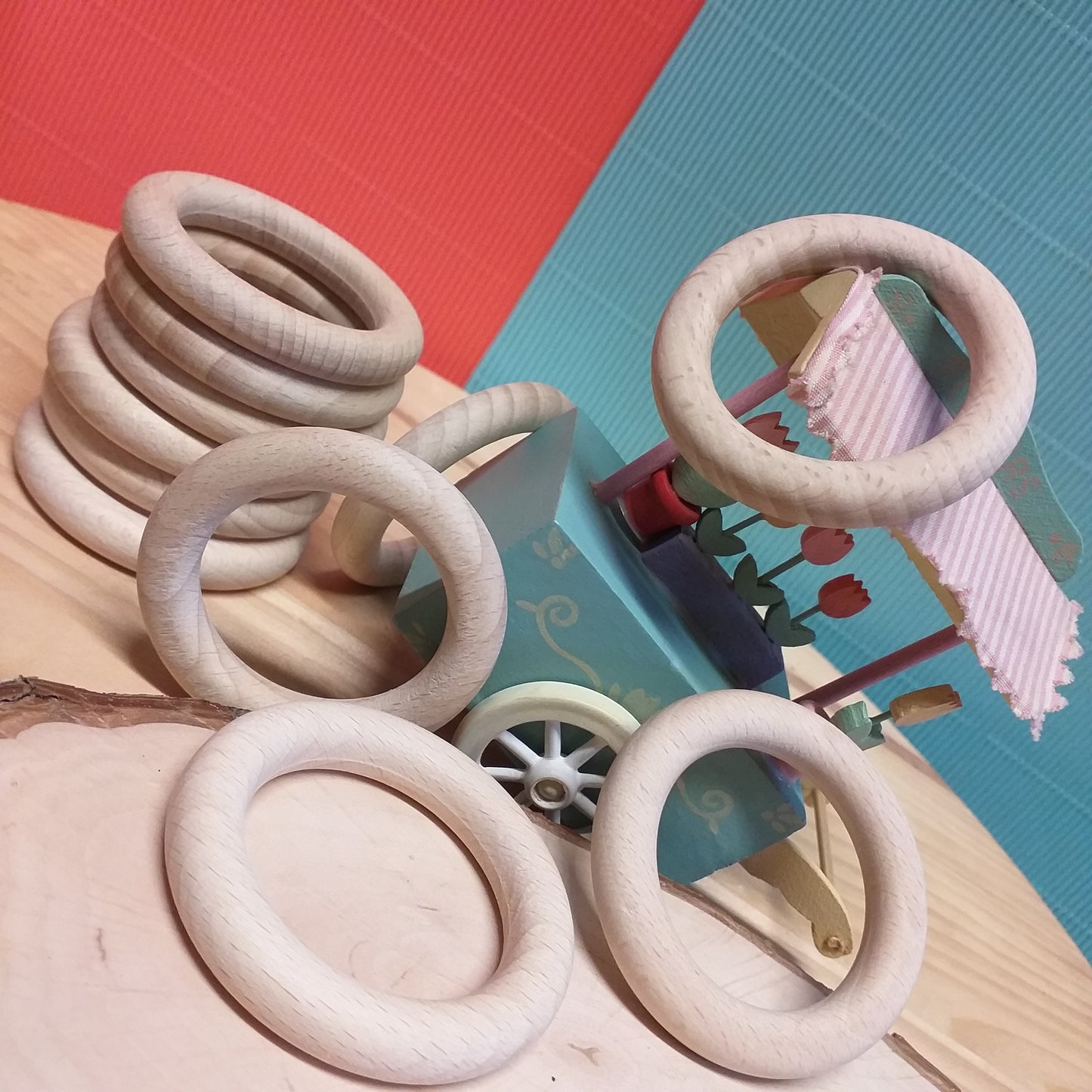 stock 10 cerchietti anellini legno 5.5 cm uso fai da te macramè uncinetto catenelle portaciuccio amigurumi corde portavasi cinture collane gioielli bijoux bigiotteria
